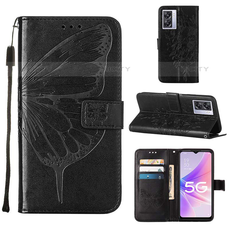 Custodia Portafoglio In Pelle Farfalla Cover con Supporto Y01B per OnePlus Nord N300 5G Nero