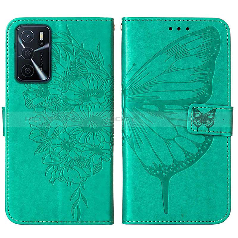 Custodia Portafoglio In Pelle Farfalla Cover con Supporto Y01B per Oppo A16