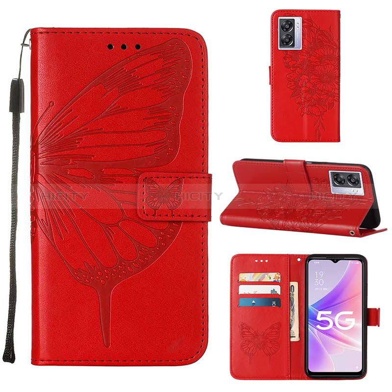 Custodia Portafoglio In Pelle Farfalla Cover con Supporto Y01B per Oppo A57 5G