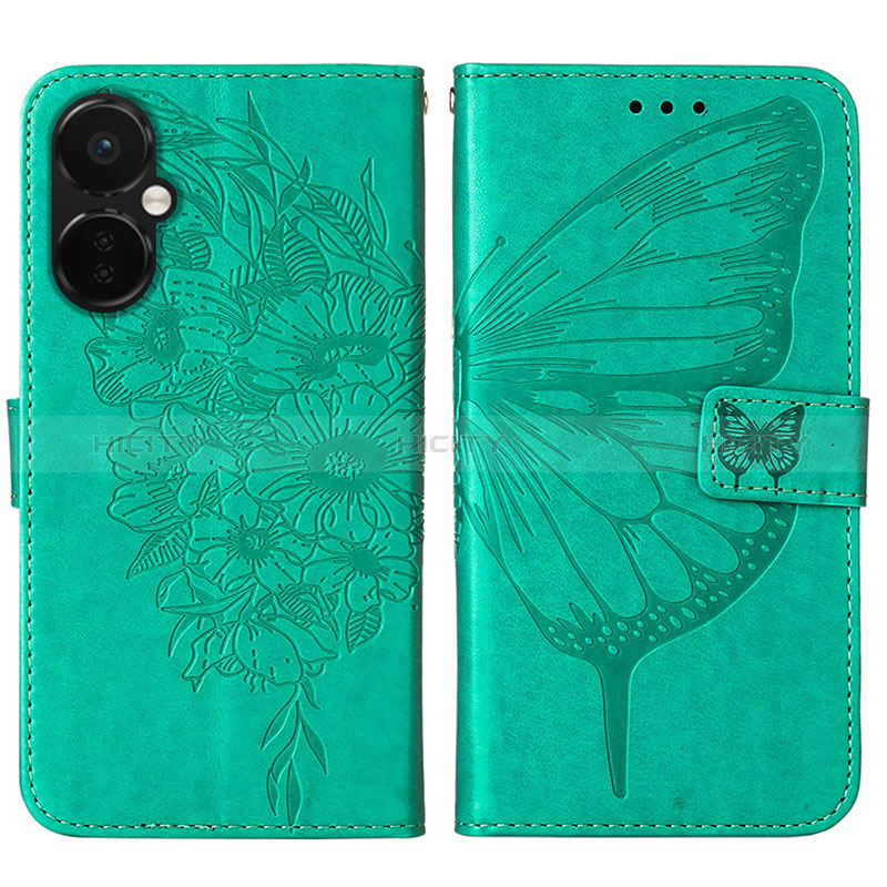 Custodia Portafoglio In Pelle Farfalla Cover con Supporto Y01B per Oppo K11x 5G