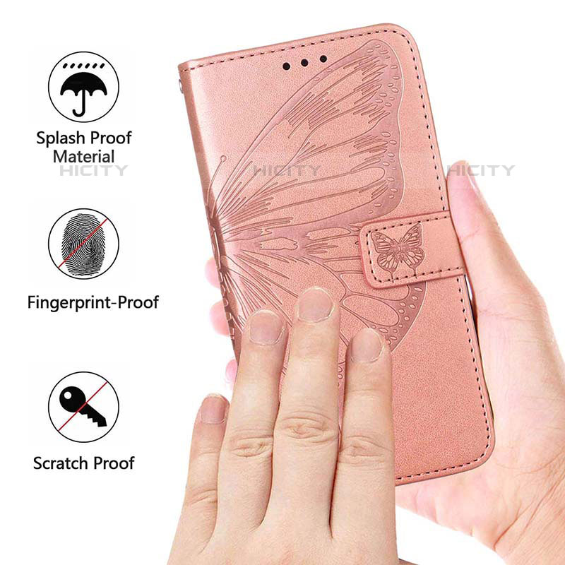 Custodia Portafoglio In Pelle Farfalla Cover con Supporto Y01B per Oppo Reno5 F