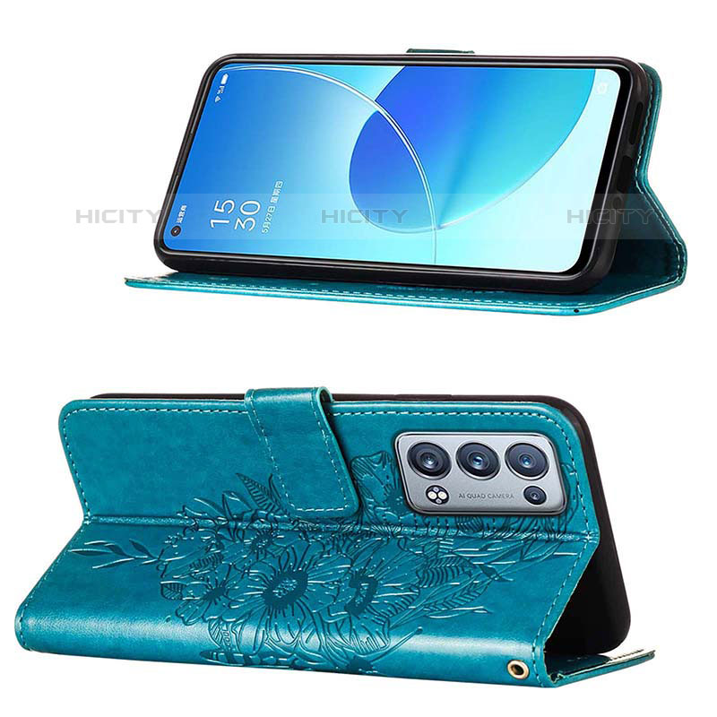 Custodia Portafoglio In Pelle Farfalla Cover con Supporto Y01B per Oppo Reno6 Pro+ Plus 5G