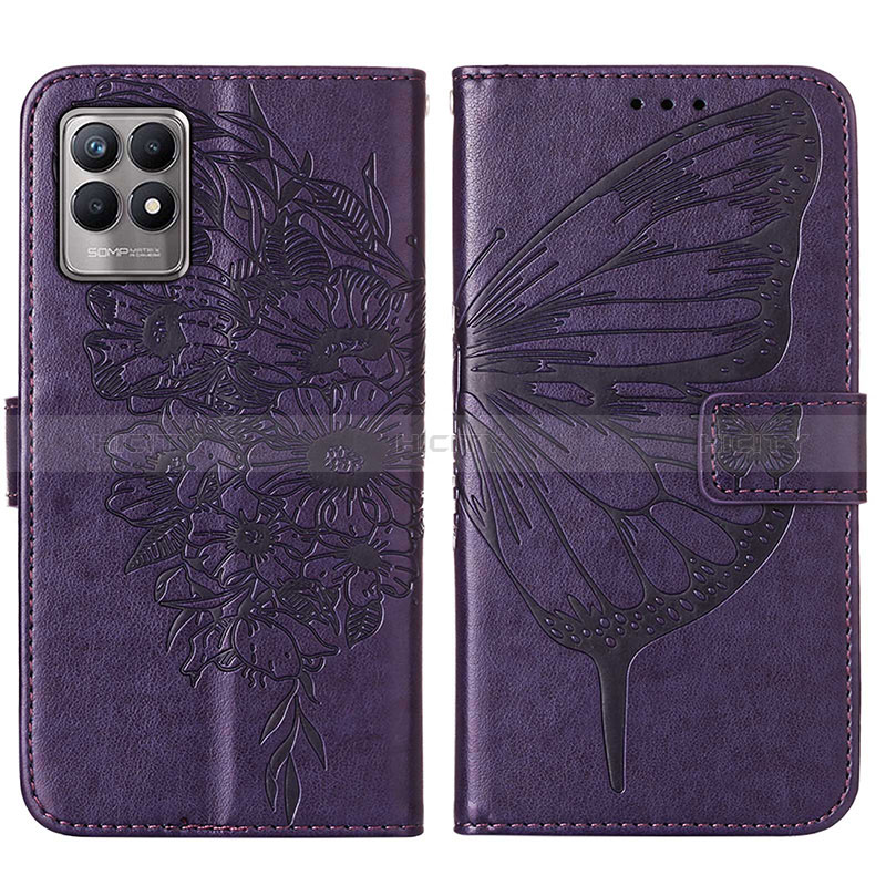 Custodia Portafoglio In Pelle Farfalla Cover con Supporto Y01B per Realme 8i