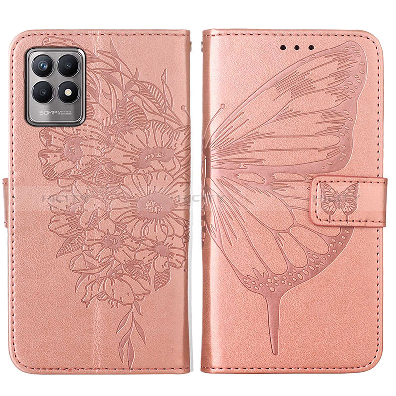 Custodia Portafoglio In Pelle Farfalla Cover con Supporto Y01B per Realme 8i