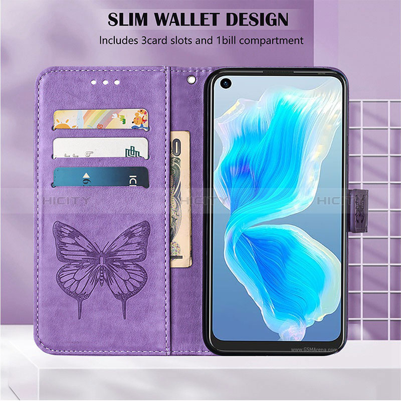 Custodia Portafoglio In Pelle Farfalla Cover con Supporto Y01B per Realme 9i 4G