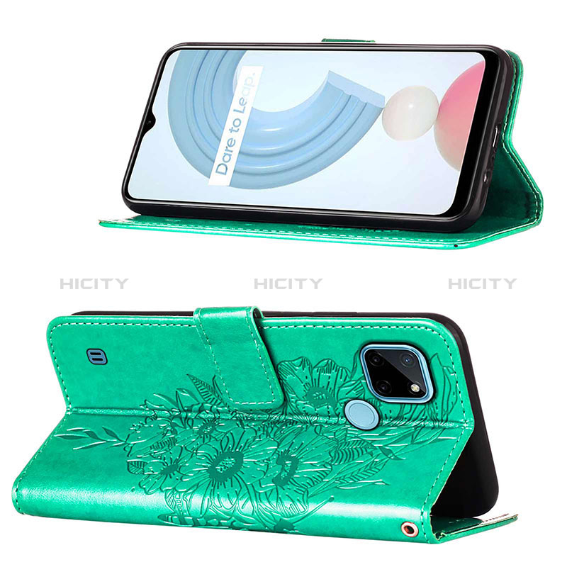 Custodia Portafoglio In Pelle Farfalla Cover con Supporto Y01B per Realme C21Y