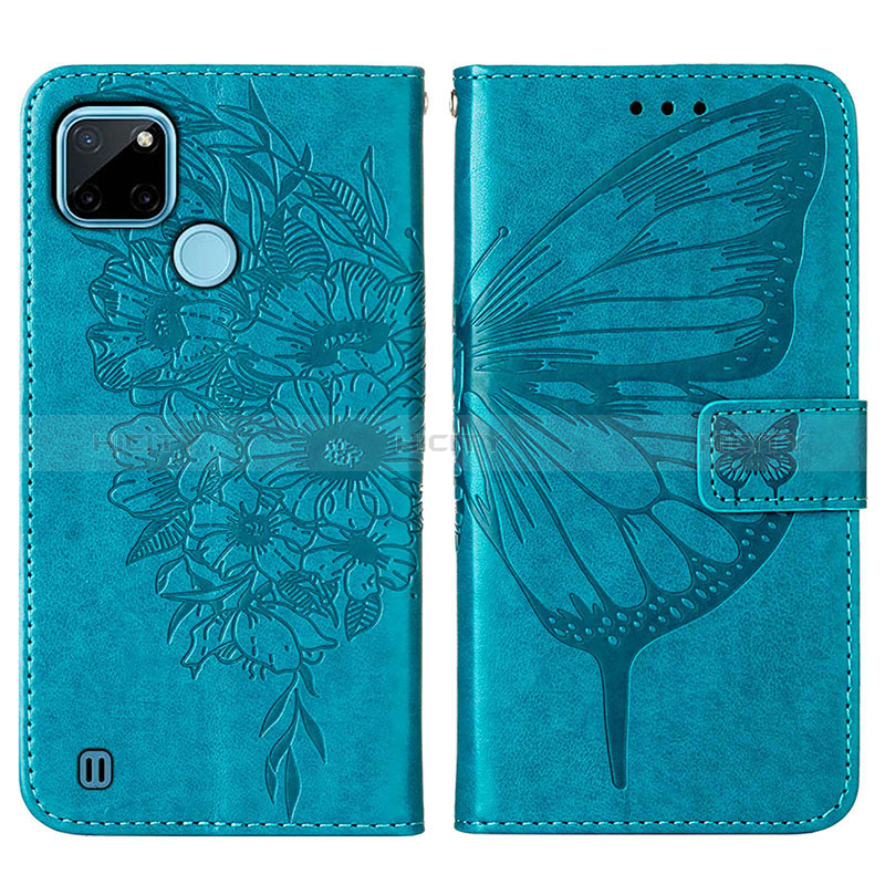 Custodia Portafoglio In Pelle Farfalla Cover con Supporto Y01B per Realme C21Y