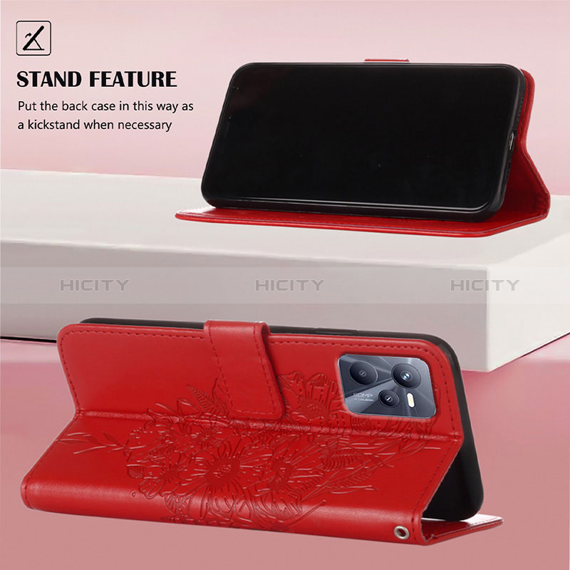 Custodia Portafoglio In Pelle Farfalla Cover con Supporto Y01B per Realme C35