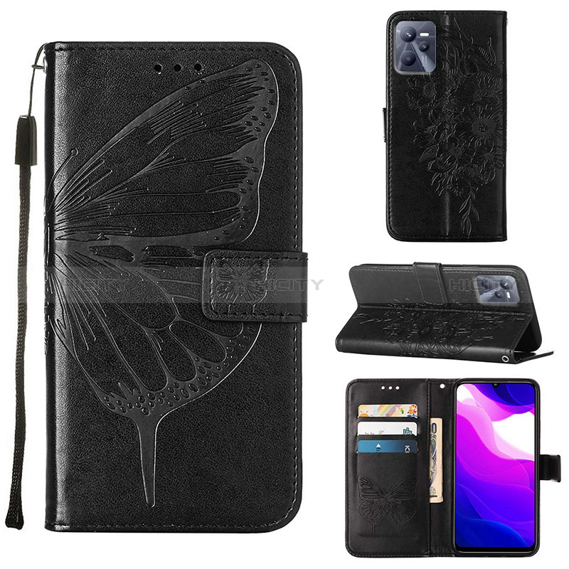 Custodia Portafoglio In Pelle Farfalla Cover con Supporto Y01B per Realme C35