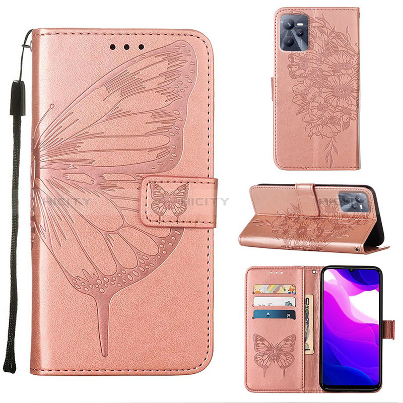 Custodia Portafoglio In Pelle Farfalla Cover con Supporto Y01B per Realme C35