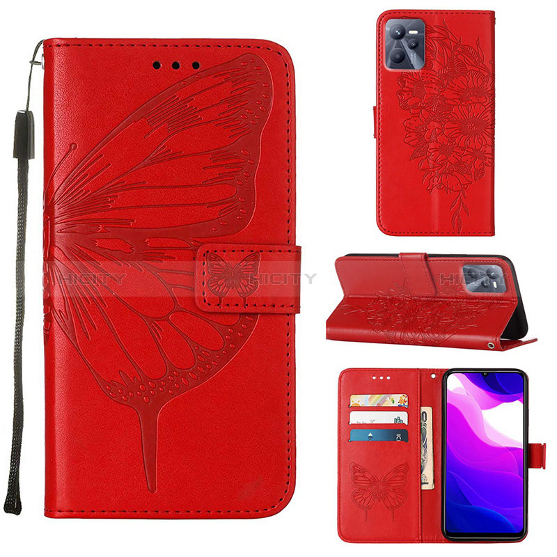 Custodia Portafoglio In Pelle Farfalla Cover con Supporto Y01B per Realme C35