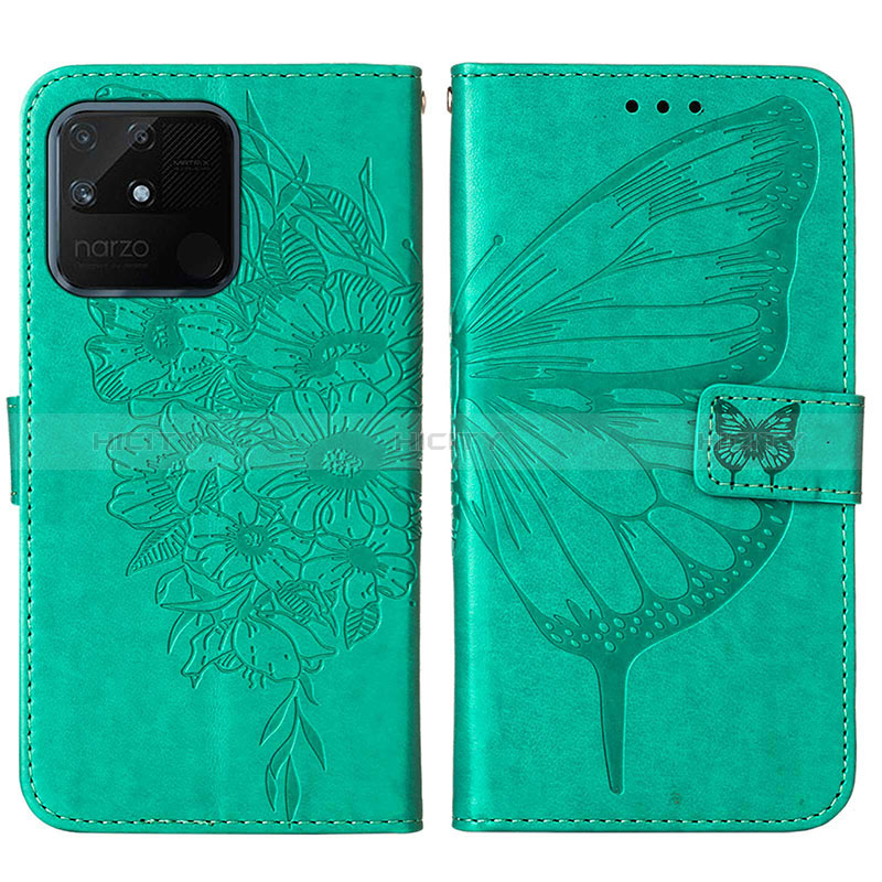 Custodia Portafoglio In Pelle Farfalla Cover con Supporto Y01B per Realme Narzo 50A