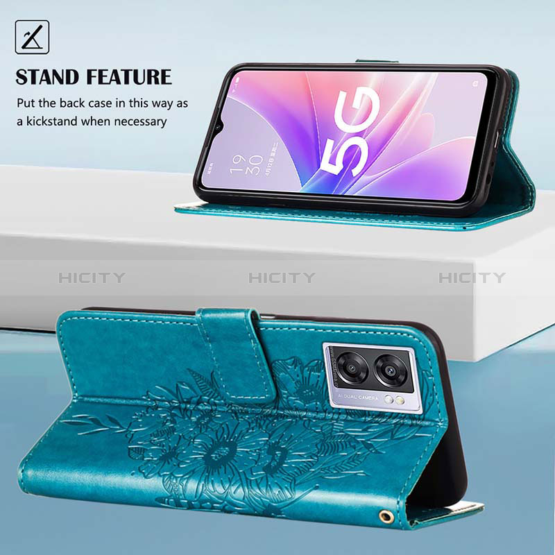 Custodia Portafoglio In Pelle Farfalla Cover con Supporto Y01B per Realme V23 5G