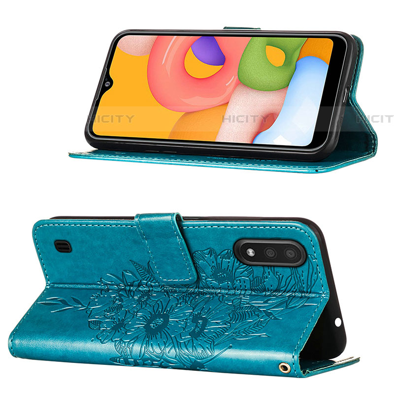 Custodia Portafoglio In Pelle Farfalla Cover con Supporto Y01B per Samsung Galaxy A01 SM-A015