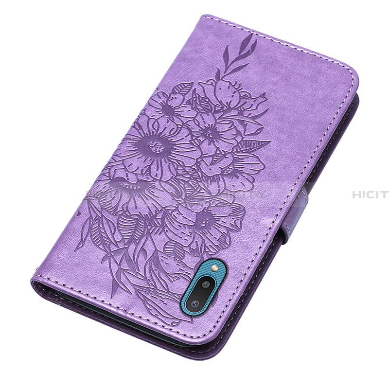 Custodia Portafoglio In Pelle Farfalla Cover con Supporto Y01B per Samsung Galaxy A02