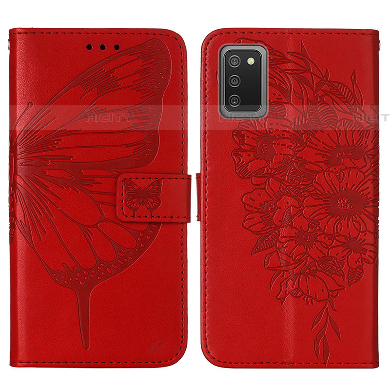 Custodia Portafoglio In Pelle Farfalla Cover con Supporto Y01B per Samsung Galaxy A03s