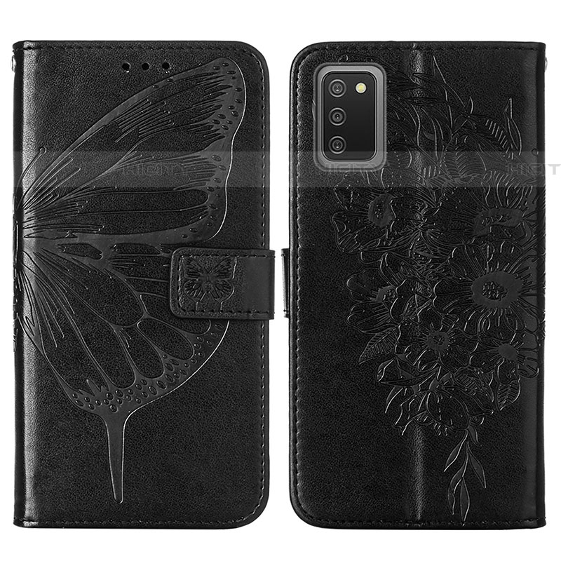 Custodia Portafoglio In Pelle Farfalla Cover con Supporto Y01B per Samsung Galaxy A03s