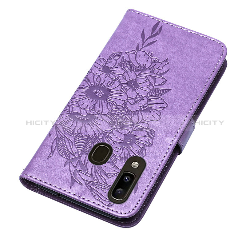 Custodia Portafoglio In Pelle Farfalla Cover con Supporto Y01B per Samsung Galaxy A20