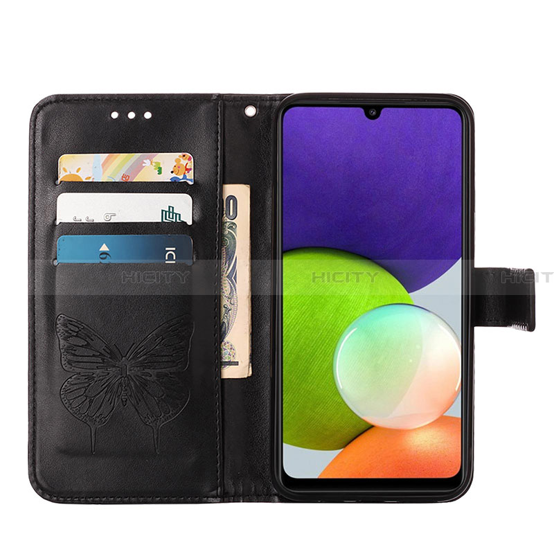 Custodia Portafoglio In Pelle Farfalla Cover con Supporto Y01B per Samsung Galaxy A22 4G