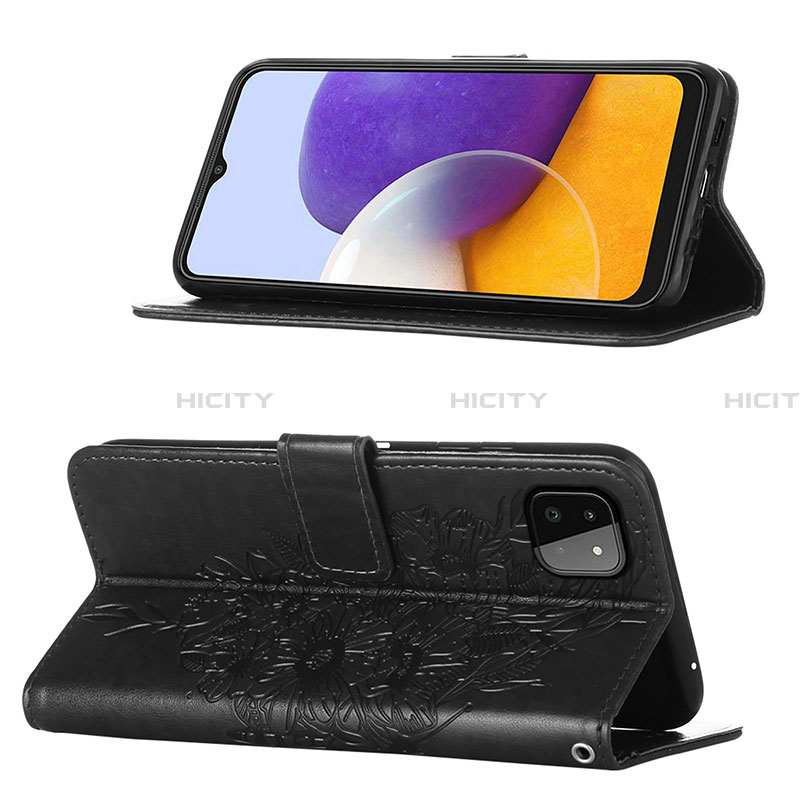 Custodia Portafoglio In Pelle Farfalla Cover con Supporto Y01B per Samsung Galaxy A22 5G