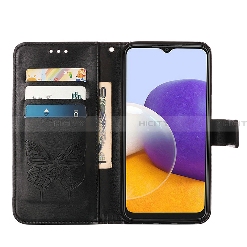 Custodia Portafoglio In Pelle Farfalla Cover con Supporto Y01B per Samsung Galaxy A22 5G