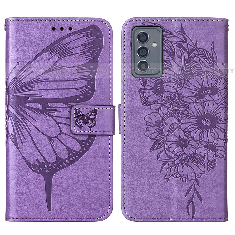 Custodia Portafoglio In Pelle Farfalla Cover con Supporto Y01B per Samsung Galaxy A24 4G Lavanda