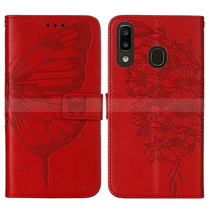 Custodia Portafoglio In Pelle Farfalla Cover con Supporto Y01B per Samsung Galaxy A30