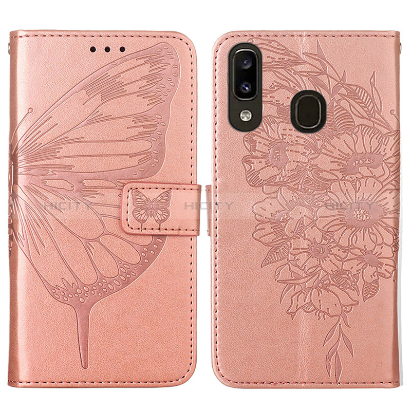 Custodia Portafoglio In Pelle Farfalla Cover con Supporto Y01B per Samsung Galaxy A30