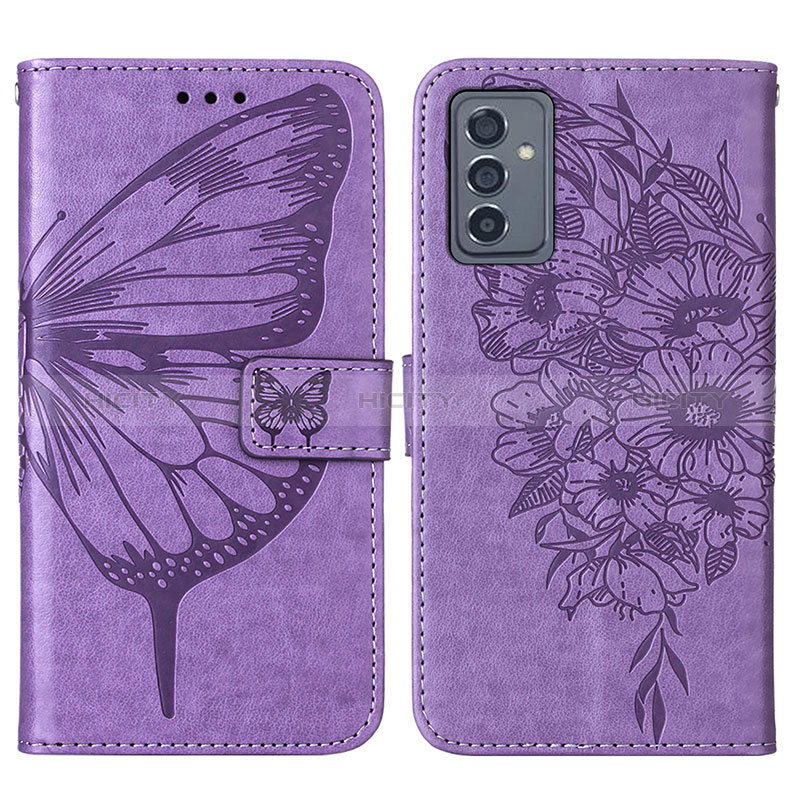 Custodia Portafoglio In Pelle Farfalla Cover con Supporto Y01B per Samsung Galaxy A35 5G Lavanda