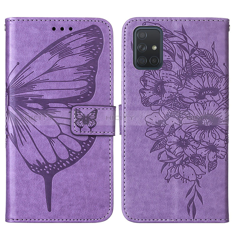 Custodia Portafoglio In Pelle Farfalla Cover con Supporto Y01B per Samsung Galaxy A51 4G