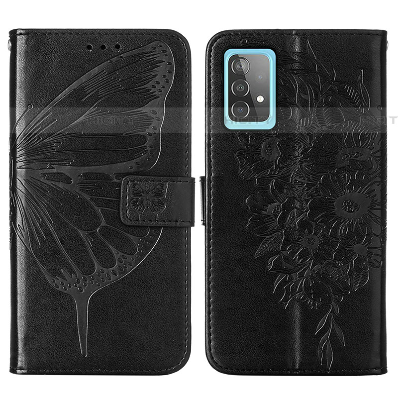 Custodia Portafoglio In Pelle Farfalla Cover con Supporto Y01B per Samsung Galaxy A52 5G Nero