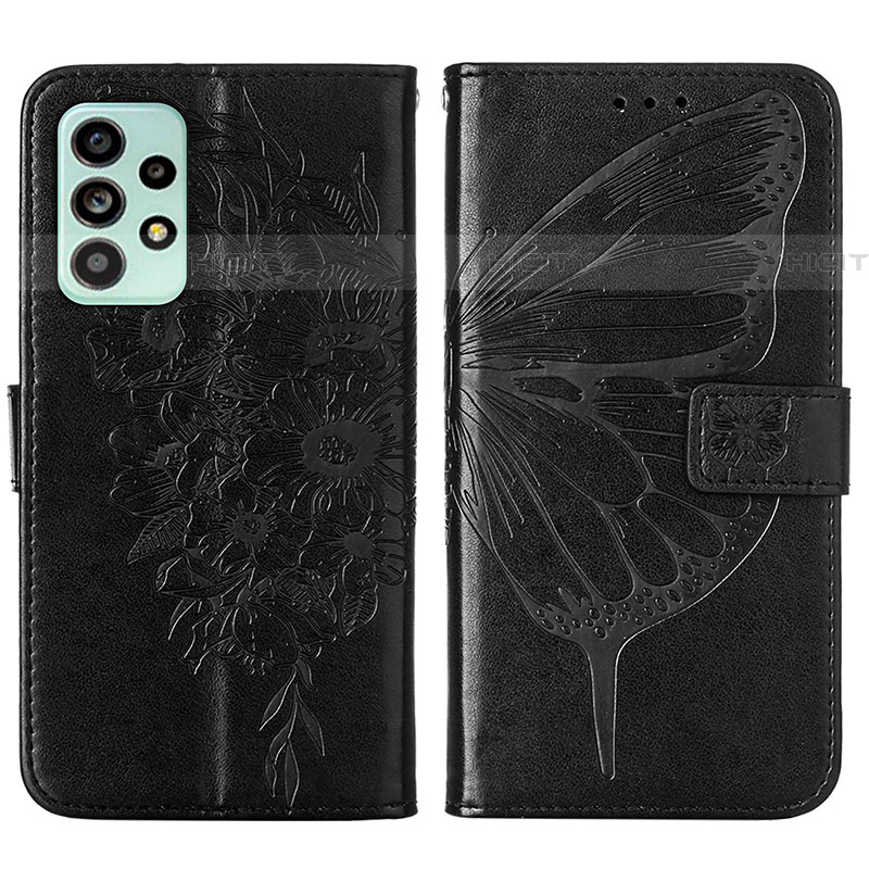 Custodia Portafoglio In Pelle Farfalla Cover con Supporto Y01B per Samsung Galaxy A53 5G Nero