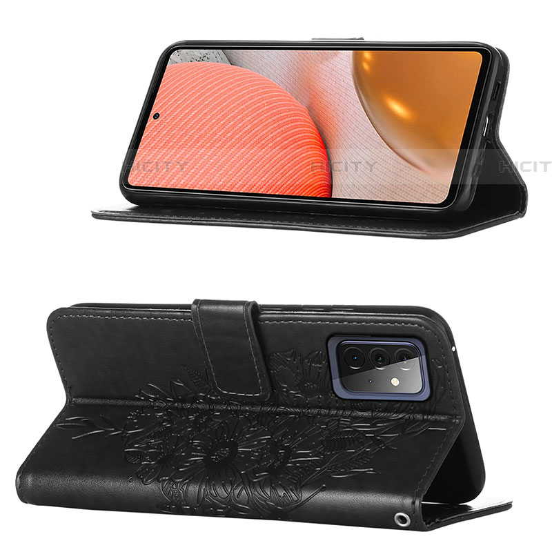 Custodia Portafoglio In Pelle Farfalla Cover con Supporto Y01B per Samsung Galaxy A72 4G