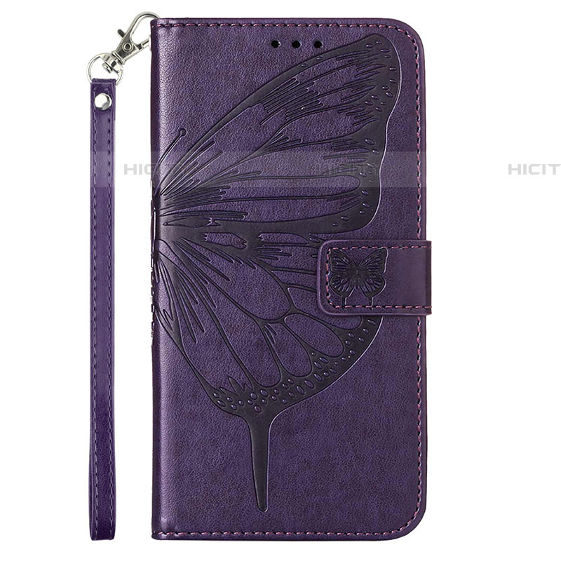 Custodia Portafoglio In Pelle Farfalla Cover con Supporto Y01B per Samsung Galaxy A73 5G Viola