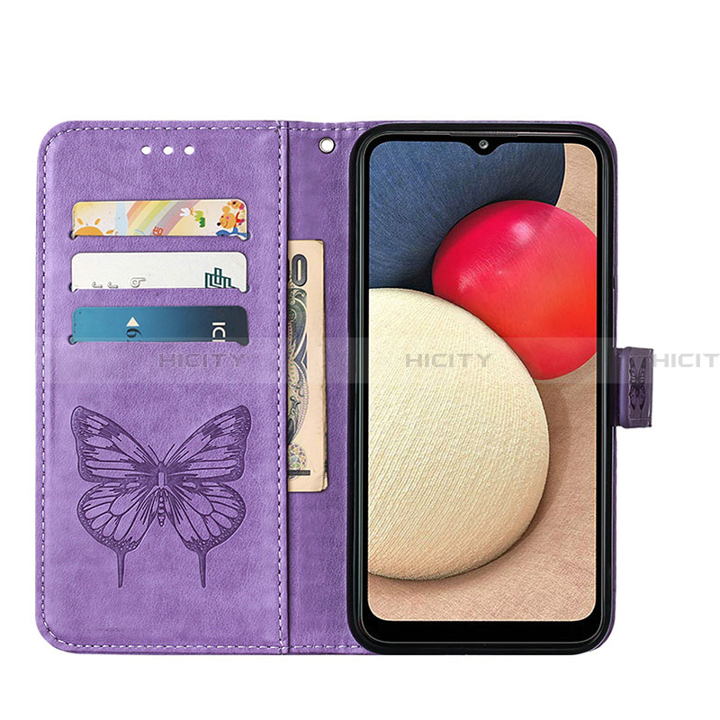 Custodia Portafoglio In Pelle Farfalla Cover con Supporto Y01B per Samsung Galaxy F02S SM-E025F