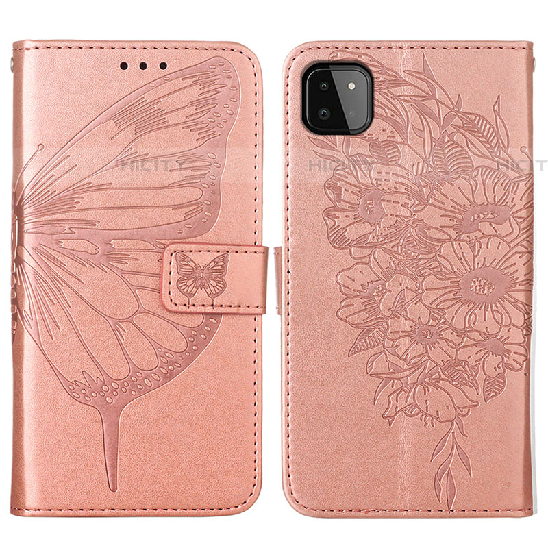 Custodia Portafoglio In Pelle Farfalla Cover con Supporto Y01B per Samsung Galaxy F42 5G