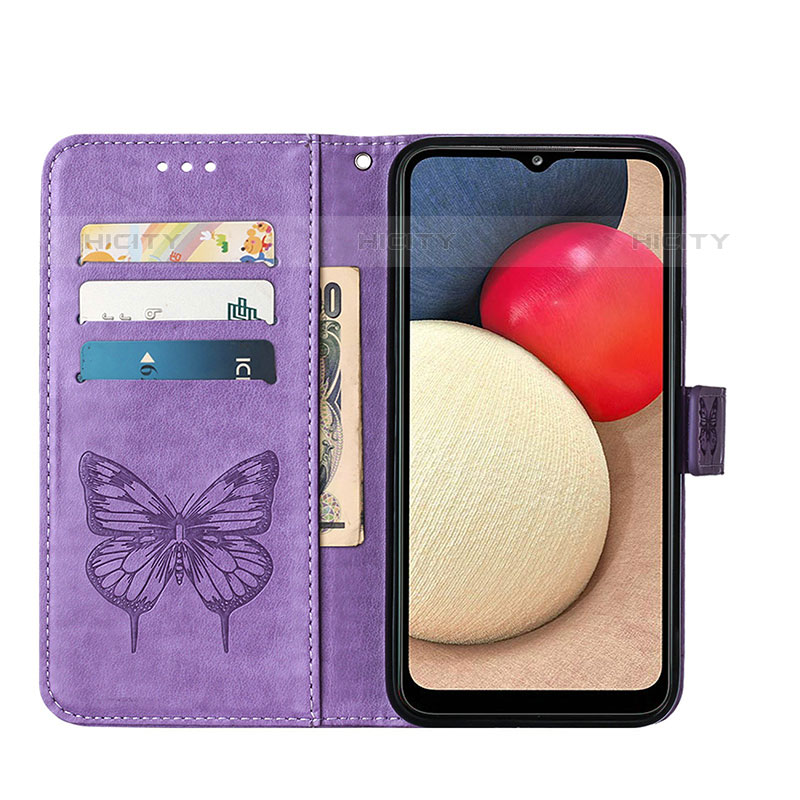 Custodia Portafoglio In Pelle Farfalla Cover con Supporto Y01B per Samsung Galaxy M02s