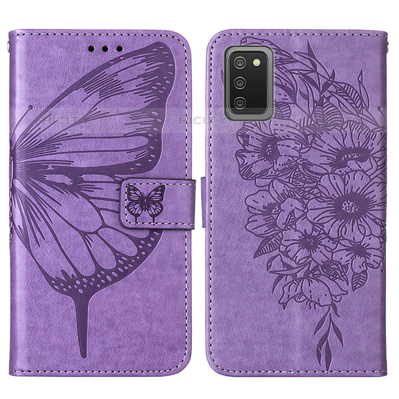 Custodia Portafoglio In Pelle Farfalla Cover con Supporto Y01B per Samsung Galaxy M02s