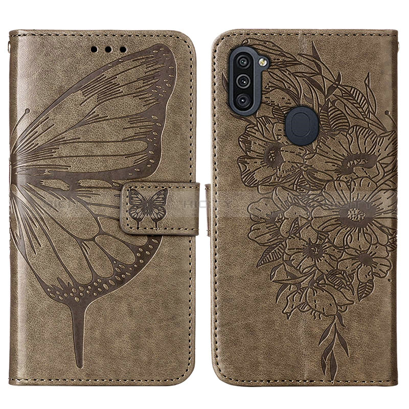 Custodia Portafoglio In Pelle Farfalla Cover con Supporto Y01B per Samsung Galaxy M11