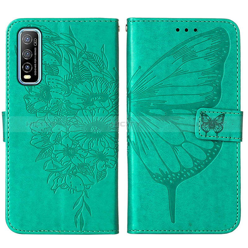 Custodia Portafoglio In Pelle Farfalla Cover con Supporto Y01B per Vivo Y51s 5G