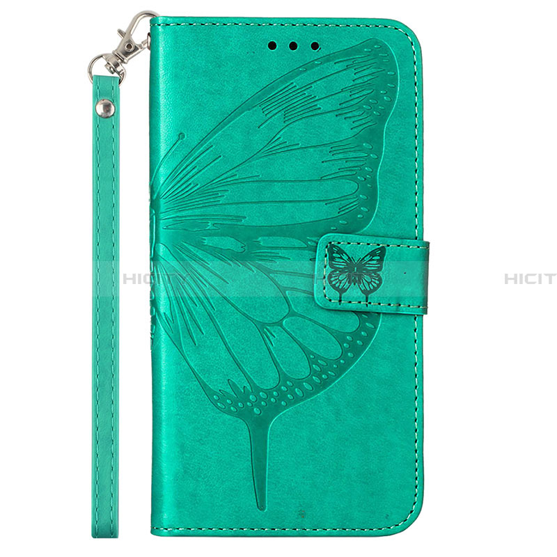 Custodia Portafoglio In Pelle Farfalla Cover con Supporto Y02B per Samsung Galaxy A03 Core Verde