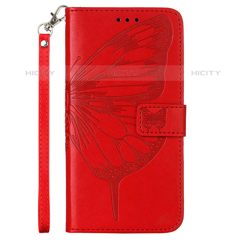 Custodia Portafoglio In Pelle Farfalla Cover con Supporto Y02B per Samsung Galaxy A03 Rosso