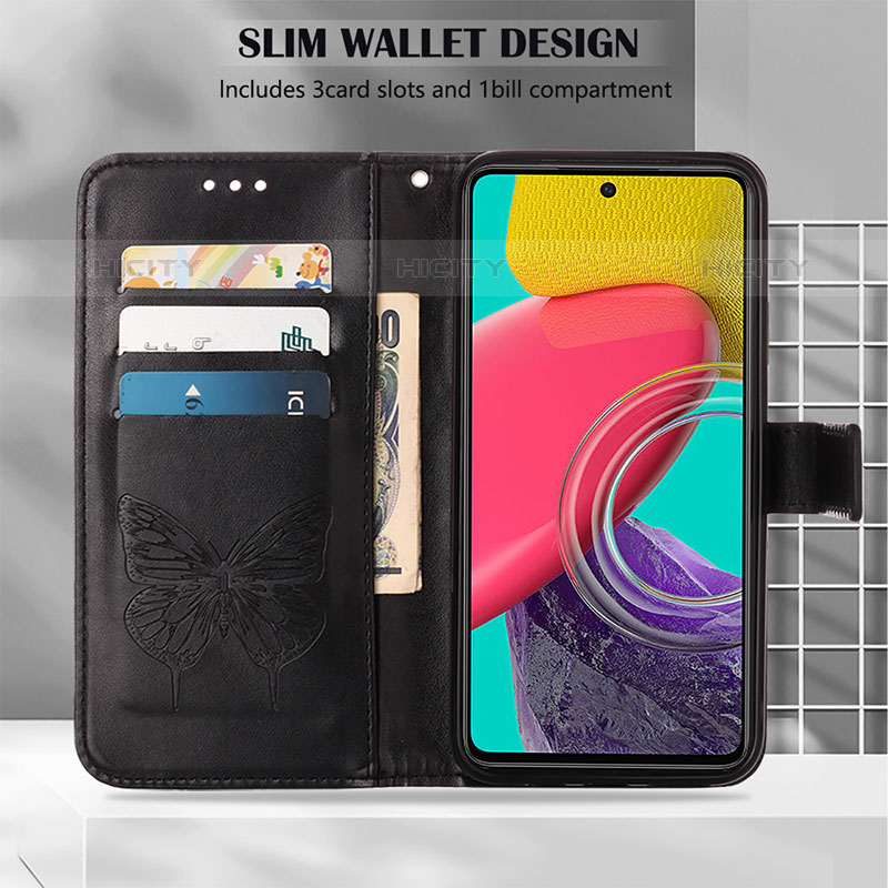 Custodia Portafoglio In Pelle Farfalla Cover con Supporto Y02B per Samsung Galaxy M53 5G