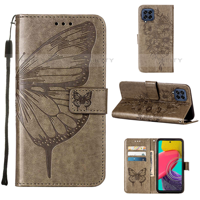 Custodia Portafoglio In Pelle Farfalla Cover con Supporto Y02B per Samsung Galaxy M53 5G