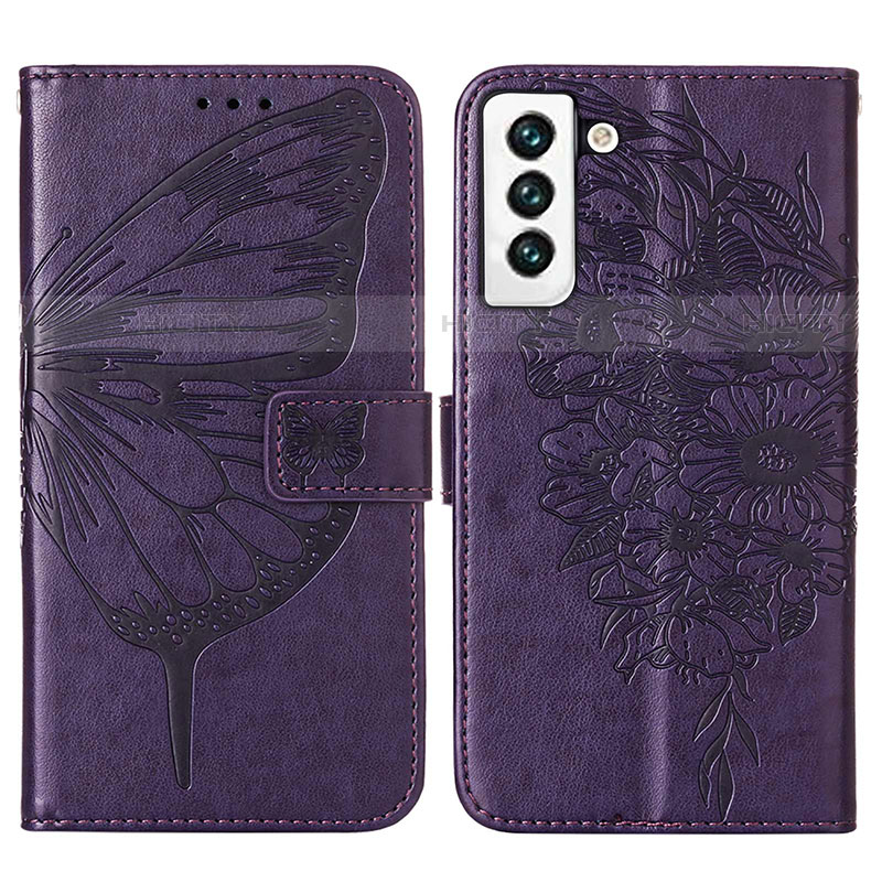 Custodia Portafoglio In Pelle Farfalla Cover con Supporto Y06B per Samsung Galaxy S21 FE 5G