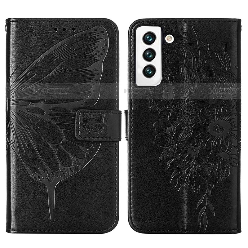 Custodia Portafoglio In Pelle Farfalla Cover con Supporto Y06B per Samsung Galaxy S22 Plus 5G Nero