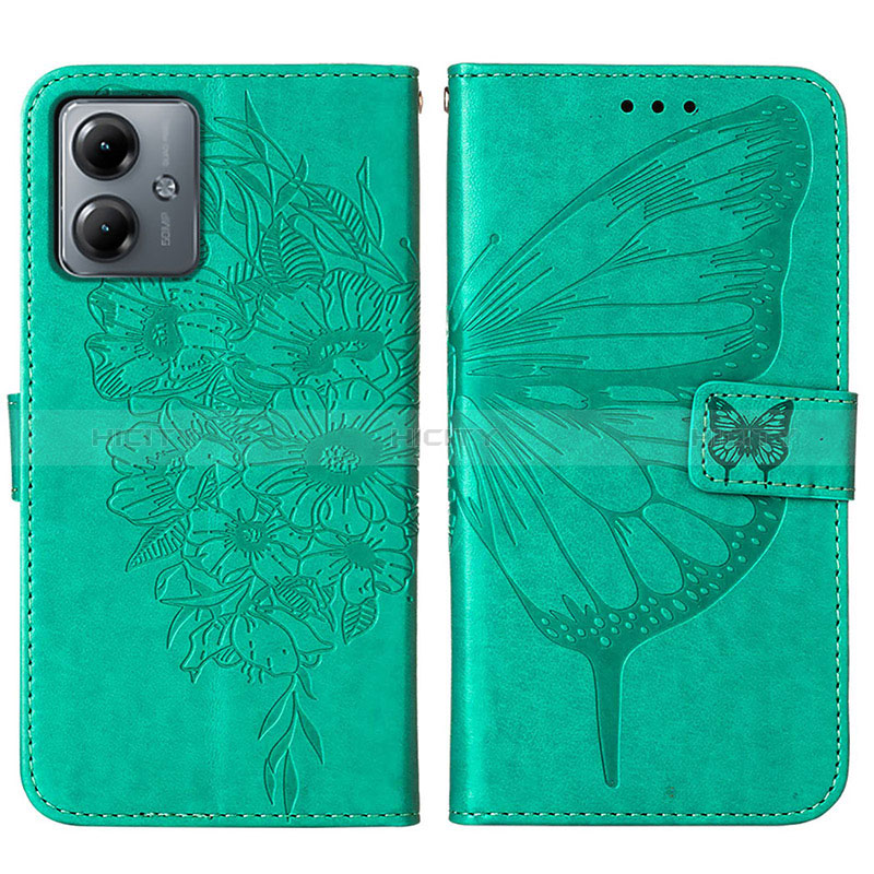 Custodia Portafoglio In Pelle Farfalla Cover con Supporto YB1 per Motorola Moto G14