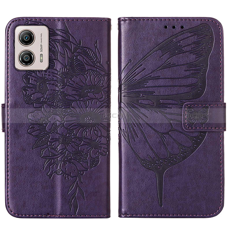 Custodia Portafoglio In Pelle Farfalla Cover con Supporto YB1 per Motorola Moto G53y 5G