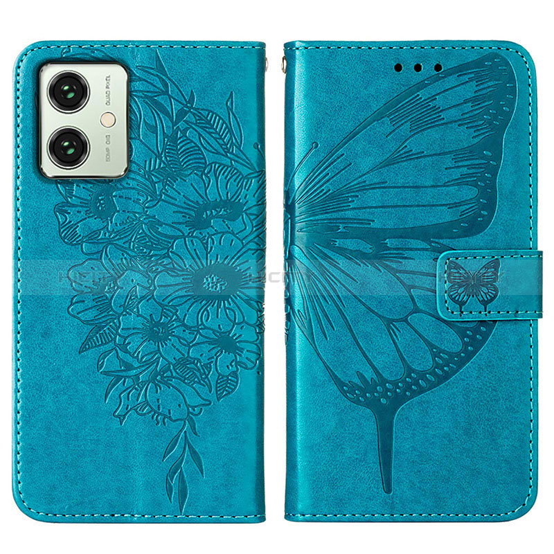 Custodia Portafoglio In Pelle Farfalla Cover con Supporto YB1 per Motorola Moto G54 5G