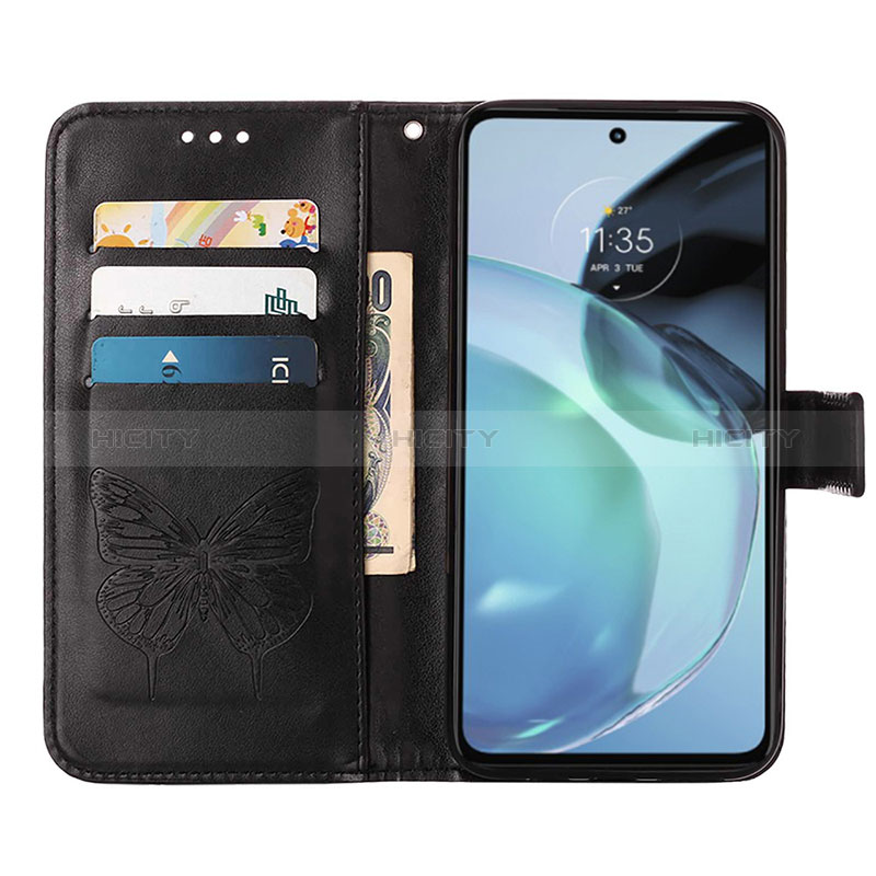 Custodia Portafoglio In Pelle Farfalla Cover con Supporto YB1 per Motorola Moto G72